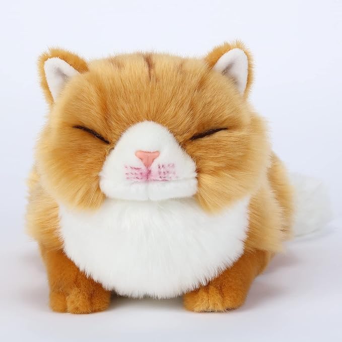 CU-MATE Adorable Stuffed Animals Cat -Handmade Plush Soft Cat -Present Gift for Boys/Girls (Tabby Cat)