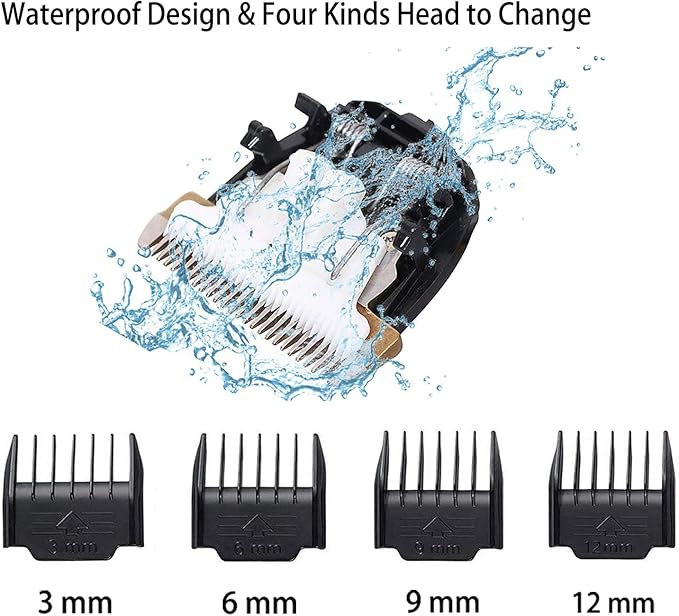 Highdas Dog Grooming Kit Clippers, Low Noise, Electric Quiet, Rechargeable, Cordless, Pet Hair Thick Coats Clippers Trimmers Set, Suitable for Dogs, Cats, and Other Pets (Silver)
