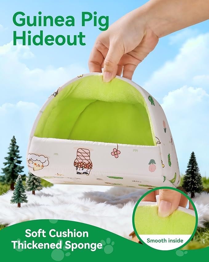 2 Pcs Guinea Pig Hideout Guinea Pig House,Washable Hamster Hideout Small Animal Cage Accessories for Mouse Chinchillas Hamsters Hedgehogs Ferrets Bearded Dragons and Rats