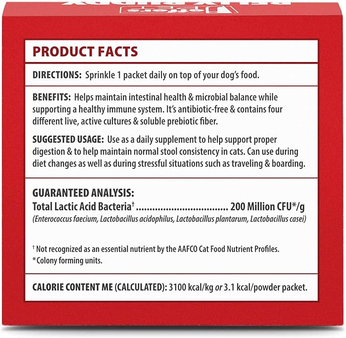 Jeffers Belly Buddy Dog Probiotic Powder Packets, 30 Count - Veterinary Formulated, Four Probiotic Strains & Vitamins for Gut Health, Diarrhea & Digestive Balance, Chicken Liver Flavor, USA Made