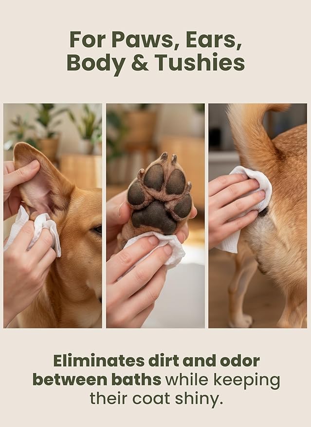 Pogi’s Dog Grooming Wipes – Hypoallergenic Pet Wipes for Paws, Body & Butt – Cleaning & Hydrating, Green Tea Scent, 400 Count