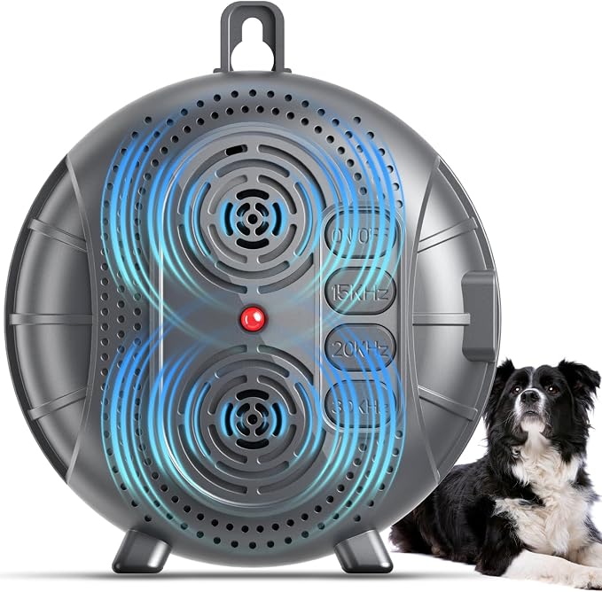 Anti Barking Device for Dogs, Rechargeable Ultrasonic Bark Box with 3 Modes, Dog Bark Deterrent Device Up to 35Ft Range, Dog Barking Silencer for Indoor and Outdoor Use (Brown)