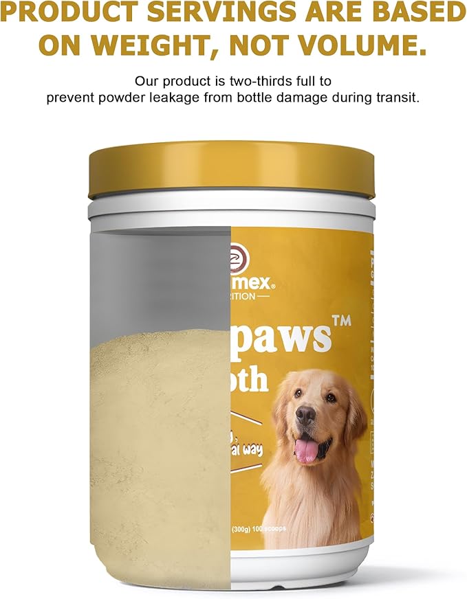 Zammex Grass-Fed Beef Bone Broth Protein Powder for Dogs & Cats - Joint & Bone Support, Gut Health & Immune Support, Healthy Fur Enhancer, Pet Food Topper for Dry & Wet Food, 10.58oz (Pack of 2)