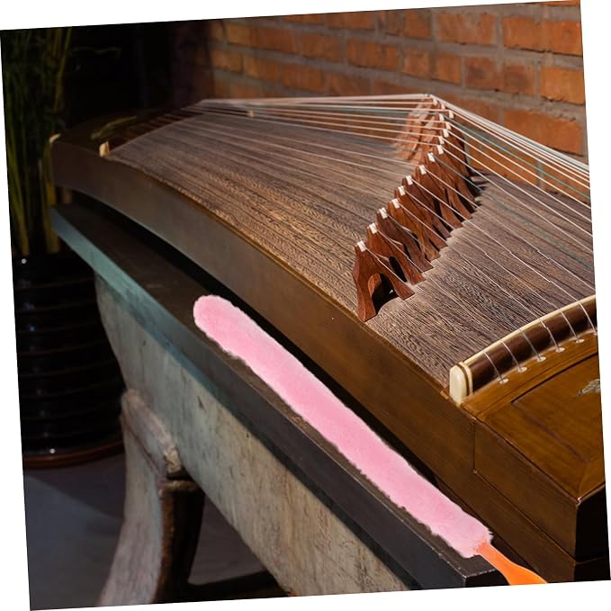 Zithers Cleaning Brush Soft Rabbit for Chinese String Instruments Gentle Care Tool for Dulcimers Versatile Maintenance Accessory Pink Handle