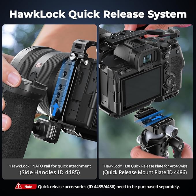SmallRig HawkLock Quick Release Cage Kit for Sony Alpha 7R V/Alpha 7 IV/Alpha 7S III/Alpha 1 / Alpha 7R IV/Alpha 7 V, Full Cage with Top & Side Handle, Cable Clamp (Upgraded Version)