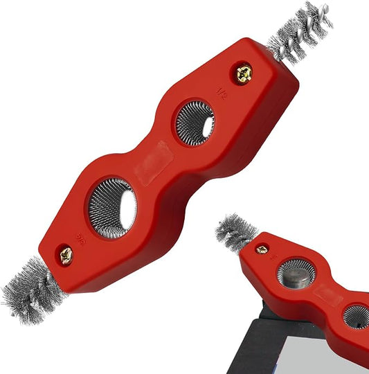 4 in 1 Car Battery Cleaning Brush, Battery Terminal Cleaner, Anti-Rust Auto Battery Cleaner Brush Tool with Steel Wire, Vehicle Battery Terminals Machine Parts Cleaning Tool for Cars (Red)