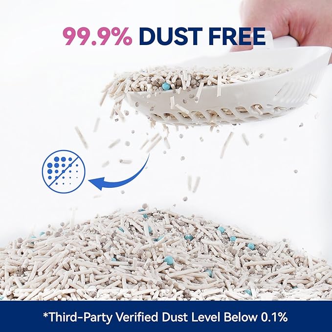 OPET Mixed Tofu Bentonite Multi-Cat Litter,Strong Fast Clumping Kitty Litter,99.9% Dust Free & Low Tracking,High Absorbent & Odor Control,Natural Pet Litter (18lb, Lavender)
