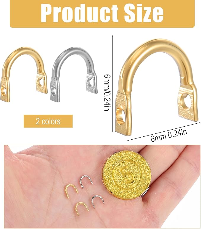 120 PCS Fishing Clevis Easy Spin U-Shaped Brass Links, Quick Changing Fishing Spinner Clevis Spinnerbait Spinner Blade for Lure Making Fish Freshwater Saltwater