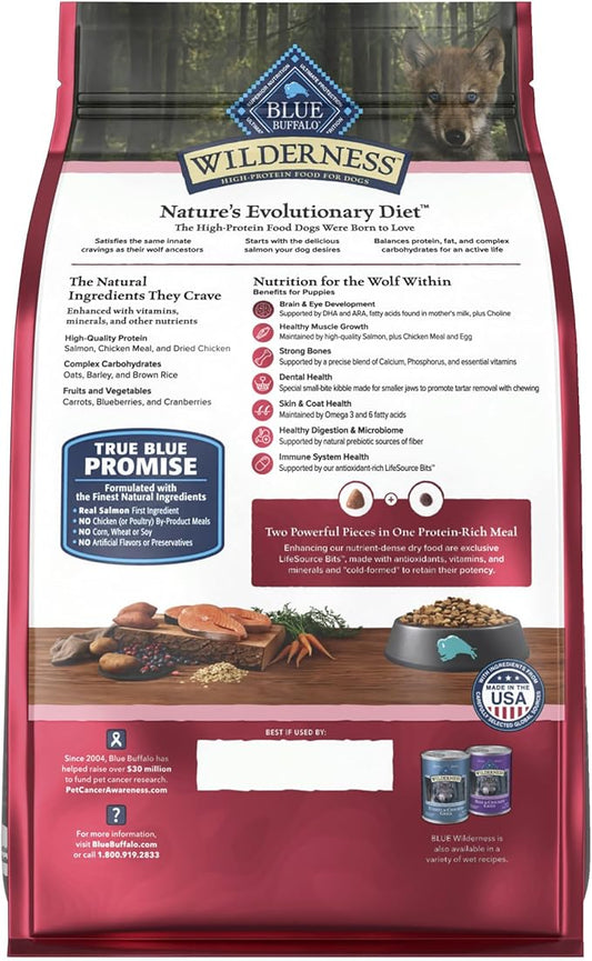 Blue Buffalo Wilderness High-Protein Natural Dry Food for Puppies, Salmon Recipe, 4.5-lb. Bag