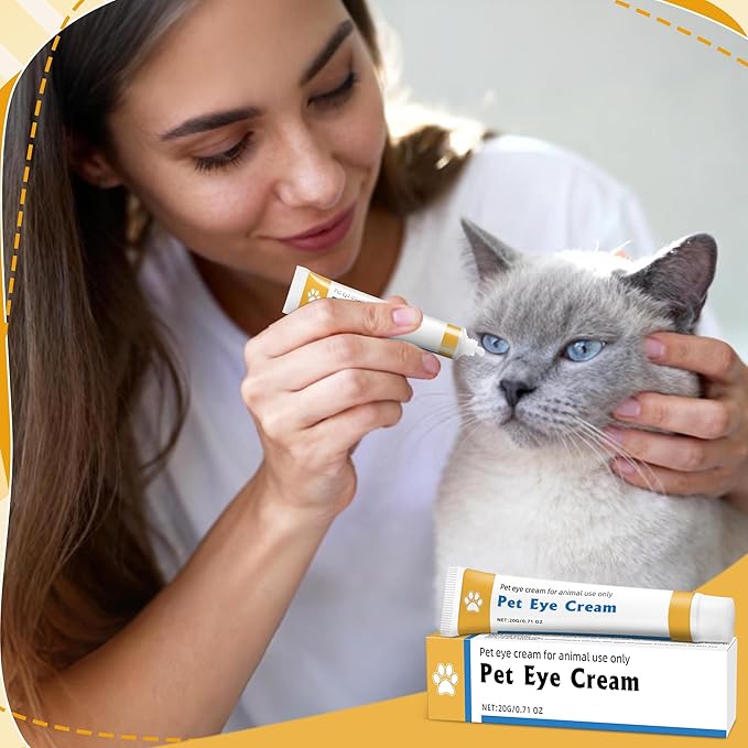 Pet Eye Care Kit for Dogs, Cats,Small Pets — Gentle Eye Area Moisturizing Cream + Cotton Swabs, 0.71 oz / 20 gr 1 Tube