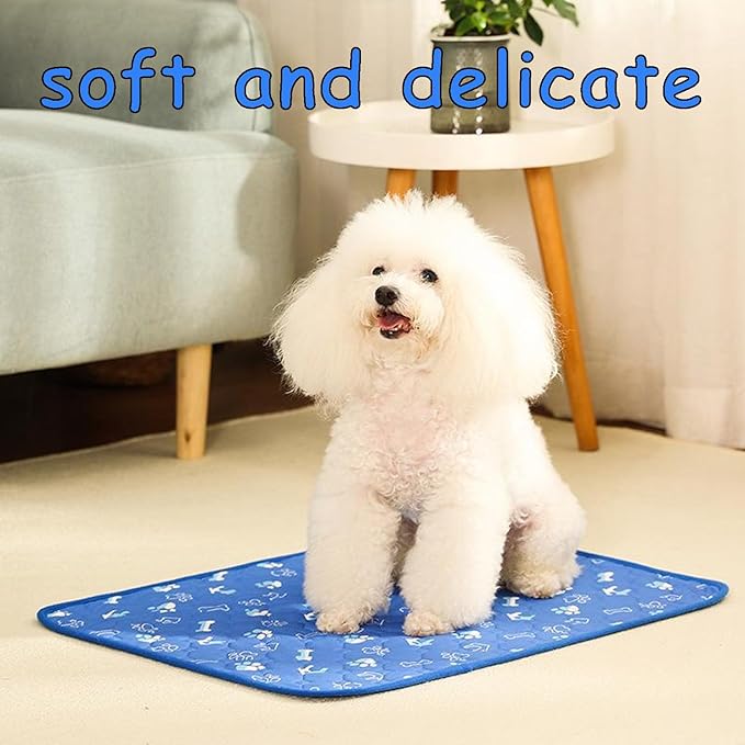Puppy of Pads with Pheromones, Reusable Pet Training Pads, Washable Dog Pee Pads for Home and Travel, Includes 1 Bone-Shaped Pad and 3 Bell Balls (50x30 cm)
