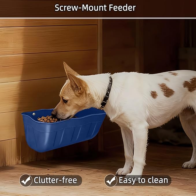 Chicken Feeder Waterer,Hanging Goat Feeders,Feed Trough 3.5 Quart 3 Pack,Hanging Fence Feed Trough for Poultry Livestock,Blue