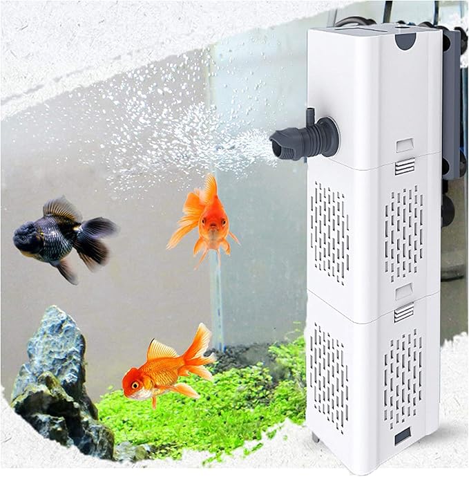 Ultra Quiet Fish Tank Filter 4-in-1 Internal Aquarium Filter ,500-1800L/H Submersible Water Filter Pump Multifunctional Filter Water Pump for Betta, Turtle, Pond fish, Garden. (25W 400GPH (1500L/H))