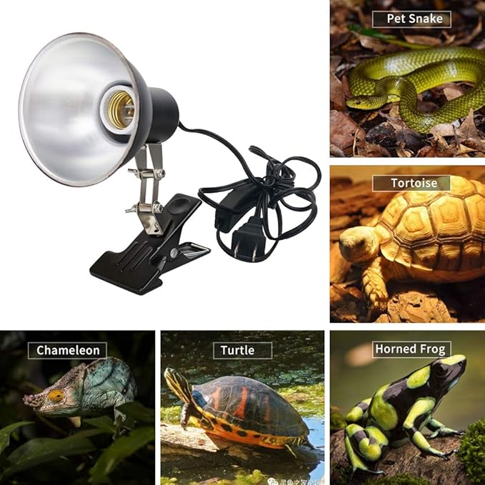 Reptile Heat Lamp Clamp,Adjustable Habitat Lighting Fixture for Tortoises Turtles Lizard,Heating Lamp Holder