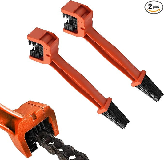 2 PCS Bike or Motorcycle Chain Washer, Motorcycle Chain Cleaning Kit, Motorbike Gear Dirt Stain Cleaning Brush, Bicycle Washer Cleaner Brush Tool for Bicycle Mountain Bike (Orange, 2PCS)