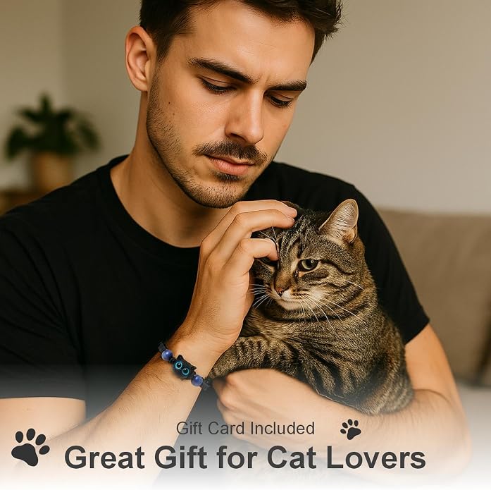 Halloween Black Cat Costume Accessories - Black Cat Bracelet, BlackCat National Day Jewelry, Cat Lovers Gift for Women & Girls