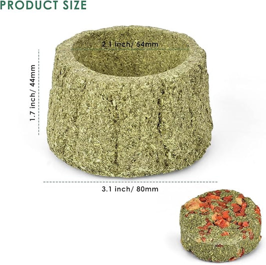 ERKOON 100% Edible Premium Timothy Hay Chew A Bowl for Rabbits, Chinchilla Treats, Chew Toys for Teeth Guinea Pigs and Mice