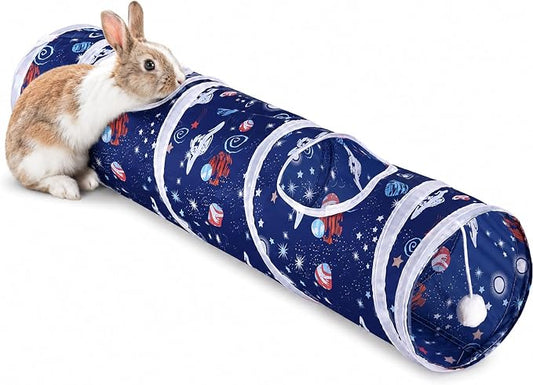 Mechpia Rabbit Toys, Large Bunny Hideout Tunnel and Tube for Rabbit Guinea Pig Chinchilla Ferret Rat