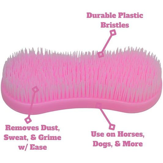 Intrepid International Magic Horse Brush, for Horse Grooming Kit w/Durable Plastic Bristles, Horse Brushes for Grooming, Light Pink