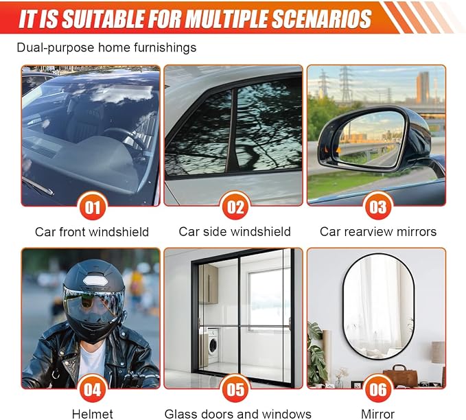 Automotive Oil Film Cleaning Brush - Reusable Glass Cleaning Board Car Windshield Glass Oil Film Remover Brush for Windows - Antifog Glass Coating for Windshield Improves Clarity and Visibility (4PCS)