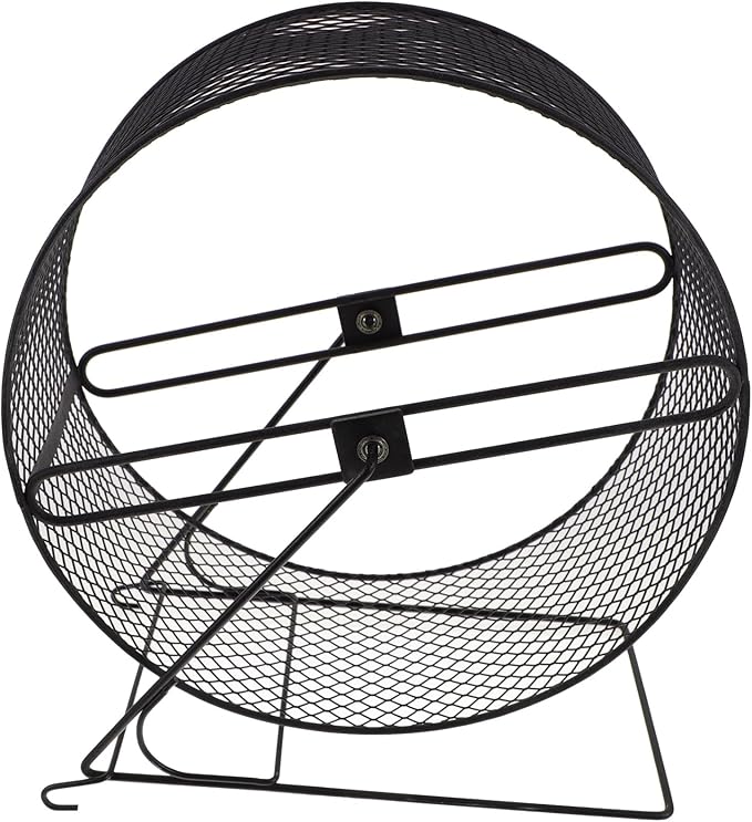 POPETPOP Silent Hamster Running Wheel with Rack - Quiet Exercise Toy for Small Pets Including Hedgehogs Squirrels and Guinea Pigs - 11.02X10.23X5.90In Durable Plastic