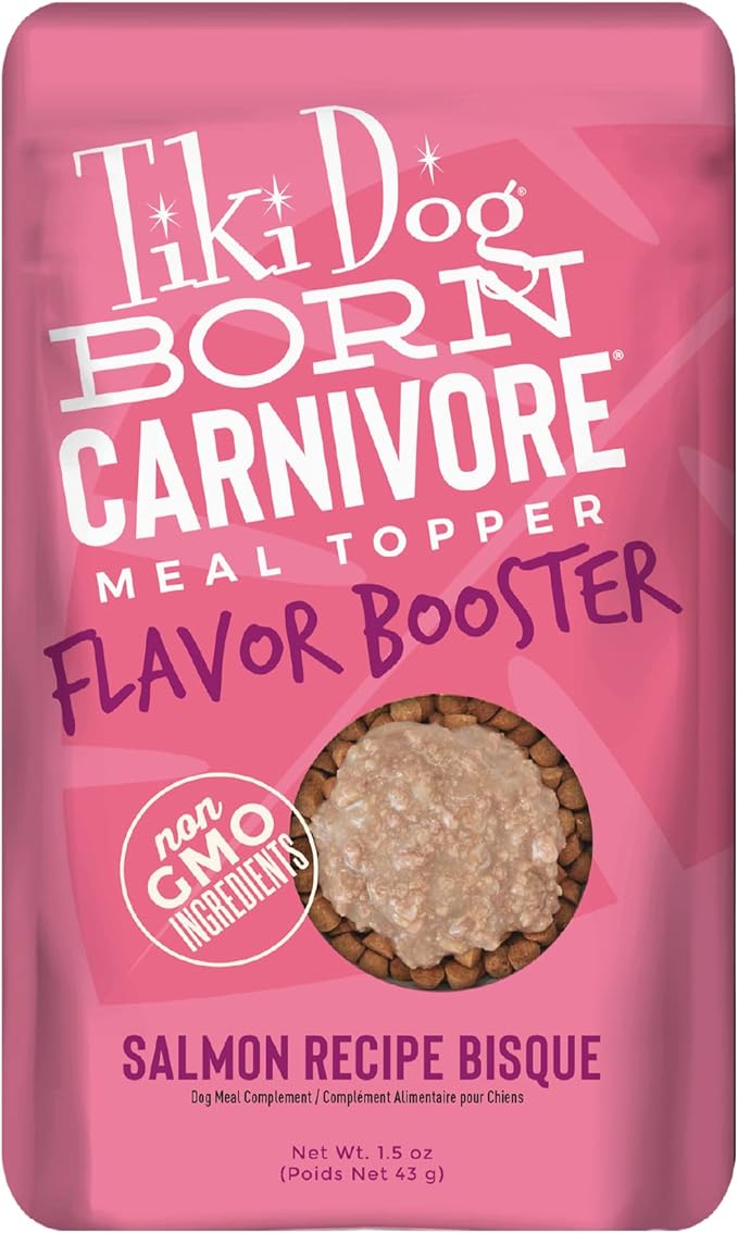 Tiki Dog Born Carnivore Dog - Dog Treats - Bisque - Salmon - 1.5 oz Pouch