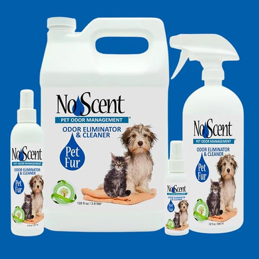 No Scent Pet Fur Odor Spray & Rinseless Cleaner for Dog, Cat, Hamster, Small Animal & Furry Pets (2 Fl Oz / 59 mL)