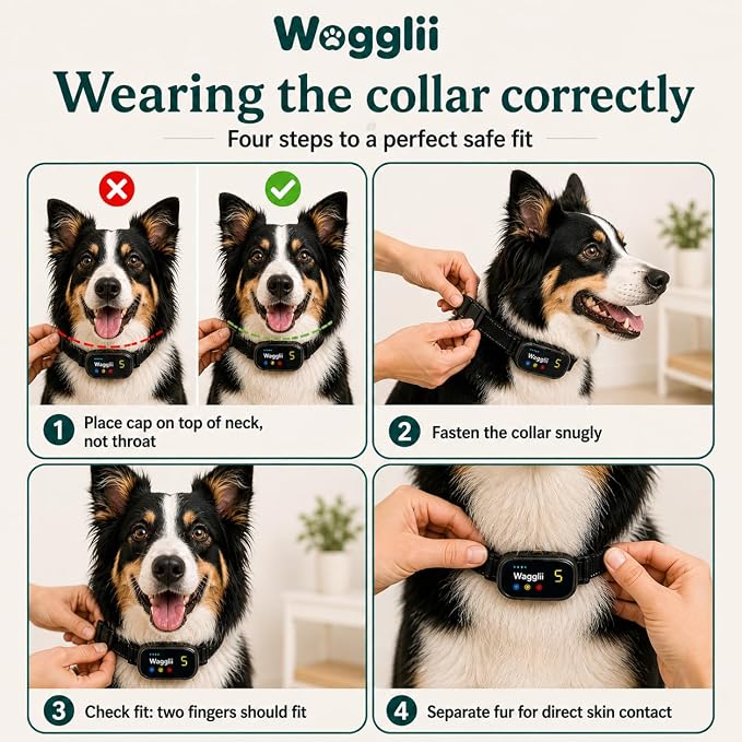 Smart AI Bark Collar for Small Medium Large Dogs, Automatic Anti Barking Device with 5 Sensitivity Levels, LCD Display, Vibration and Static Modes, Rechargeable IP67 Waterproof, Black