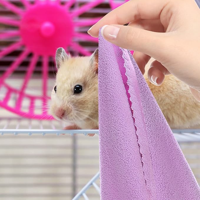 6pcs Guinea Pig Bedding Pet Fleece Blankets Hamster Bed Liners Small Towel Bath Towels