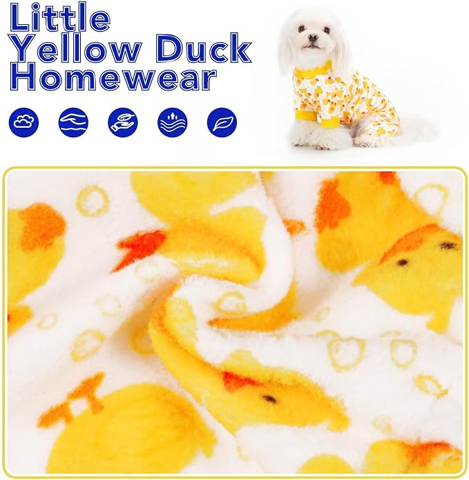 Paiaite Dog Pajamas Onesie: Comfortable Four-Legged Apparel for Small, Medium, & Large Dogs, Polyester Material for Comfort, Wrinkle Resistance, Moisture Wicking, Stretchiness Cartoon Duck S