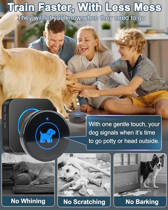 Dog Door Bell 2026 Enhanced Touch, Wireless Doggie Doorbell for Potty Training to Go Outside, IP65 Waterproof, 1000ft Range, 55 Melodies, 5 Modes & Adjustable Volume, 2 Receivers+2Buttons