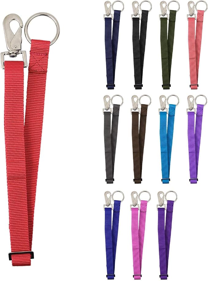 Heavy Duty Adjustable Horse Water Bucket Straps Hangers By Derby (Red)