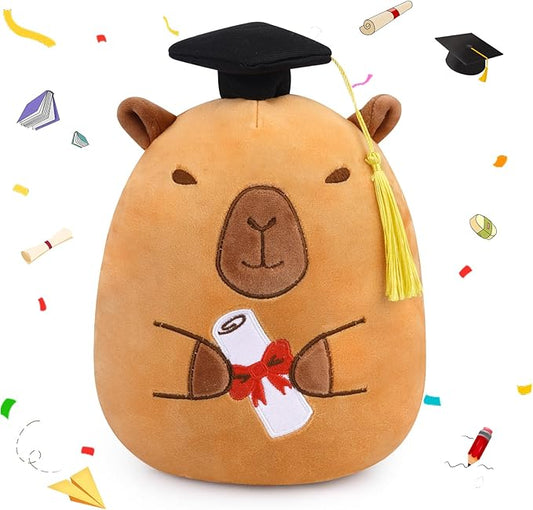 Graduation Capybara Plush Toy, 8 Inch Capybara Stuffed Animal with Cap Graduation Gifts for Kids Him Her, Class of 2026 Graduation Gifts for Kindergarten High School College