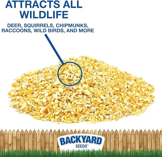 CountryMax Backyard Seeds Cracked Corn 50 lbs - High-Energy Animal Feed for Chickens, Squirrels, Deer & Wild Birds, Ground Feeding, High Protein