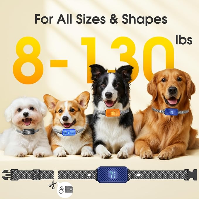 Dog Bark Collar for Large Medium Small Dogs, Effective No-Bark Collar, Smart Barking Collar, 2026 Upgraded Bark Collar with 7 Sensitivity, 3 Modes, Dark Blue