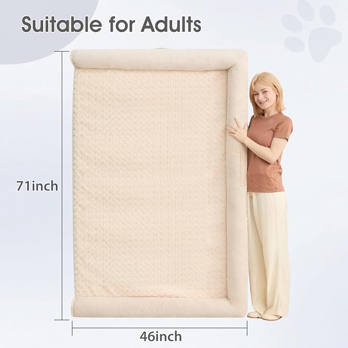 BFPETHOME Orthopedic Washable Dog Beds Large Sized Senior Dog for Comfy Sleeping with Removable Cover, Waterproof Big Soft Pet Couch Bed for Dogs Relax