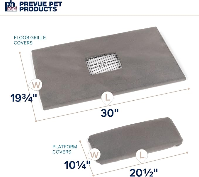 Prevue Pet Products Ferret Cage Plush Fitted Grille Cover Set - Washable Polyester Cage Cover, Prevue Ferret Enclosure Accessories, Plush & Soft Animal Cage Liner - Gray