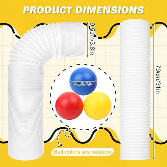 Ferret Tunnel Toy with 3 Balls, Collapsible Interactive Tube for Ferrets, Guinea Pigs, Hamsters & Small Pets, Lightweight Foldable Play Tunnel