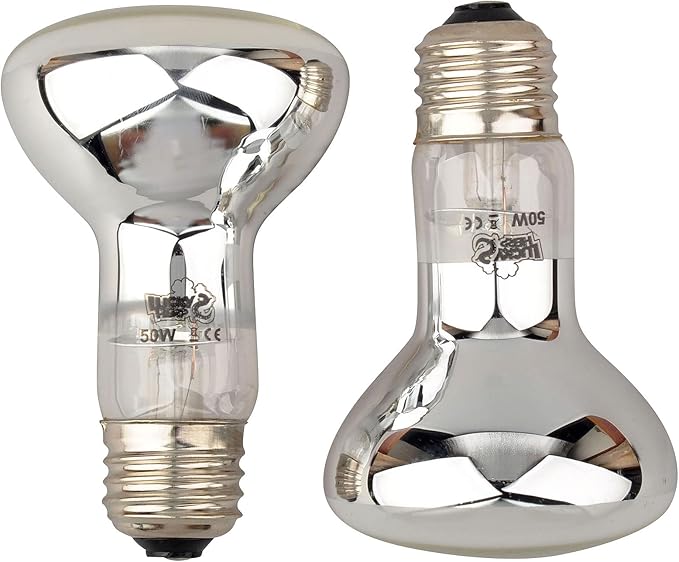 LUCKY HERP Reptile Basking Spot Lamp,Daylight Heat Bulb,2-Pack (50W)