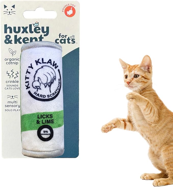 Huxley & Kent Plush Cat Toy - Interactive Catnip Toy for Cats & Kittens - Soft Kitty Toy with Crinkle & Catnip - Fun Indoor Play Toy - Kitty Klaw Licks & Lime