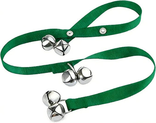 TJE Dog Doorbells Puppy Potty Training Tool Adjustable Rope with 6 Loud Bells Easy to Hang on Door Handles for Small Medium Dogs (Green)