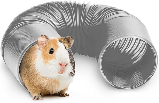 Guinea Pig Tunnels and Hamster Tubes - Fun Ferret Tunnels - Ideal Rat Cage Accessories - Collapsible Guinea Pig Toys for Boredom Relief - Grey