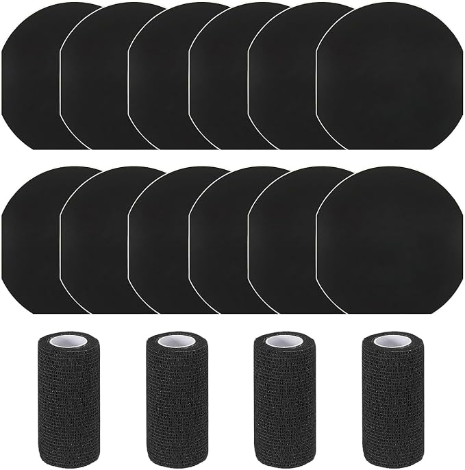 12 Pack Horse Hoof Tape with 4 Rolls of Vet Wrap, Strong Sticky Wraps, Magic Cushion Hoof Packing, Thrush Treatment for Horses, Horse Supplies for Real Horses