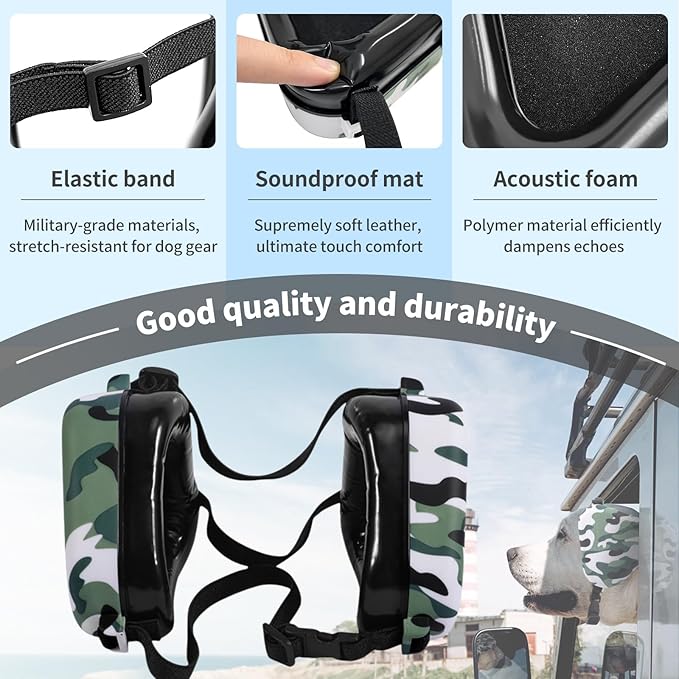 Dog Ear Muffs Noise Protection, Noise Cancelling Headphones for Dogs, Ear Covers for Hearing Protection and Anxiety - Camouflage