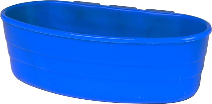 Pet Lodge® Plastic Cage Cup | Bunny Cage Cup | Feeder & Waterer for Small Animals | Mountable Hooks for Any Wire Type | Durable Plastic | 1/2 Pint | Blue