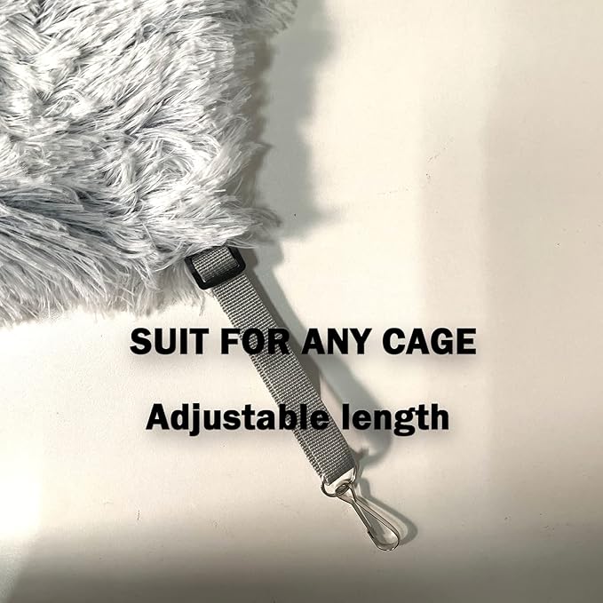 Ferret Rat Plush Hammock, Soft Bed Hammock Sugar Glide Cage Accessories for Rat Guinea Pig Chinchilla Squirrel Toy for Cage 13inch (Grey)