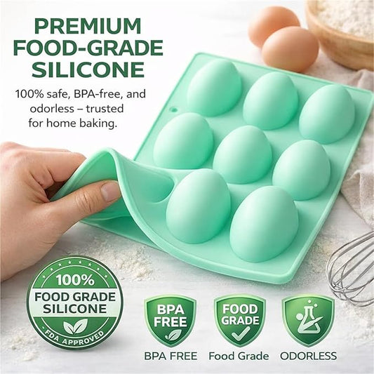 2026 New Easter Egg Silicone Mold for Baking,3 Pack Food-Grade Chocolate Molds, Non-stick Egg Shaped Easter Freezer Molds, DIY Baking Supplies Tools Set for Cake, Jello, Ice Cream(6pcs)