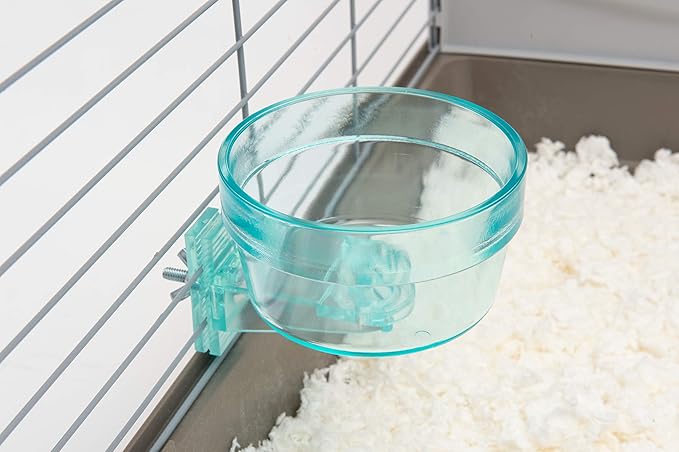 Lixit Quick Lock Removable Cage Bowls for Rabbits, Guinea Pigs, Gerbils, Ferrets, Dogs, Cats, Birds, and Other Small Animals - Made in USA (Blue, 20 Ounce)