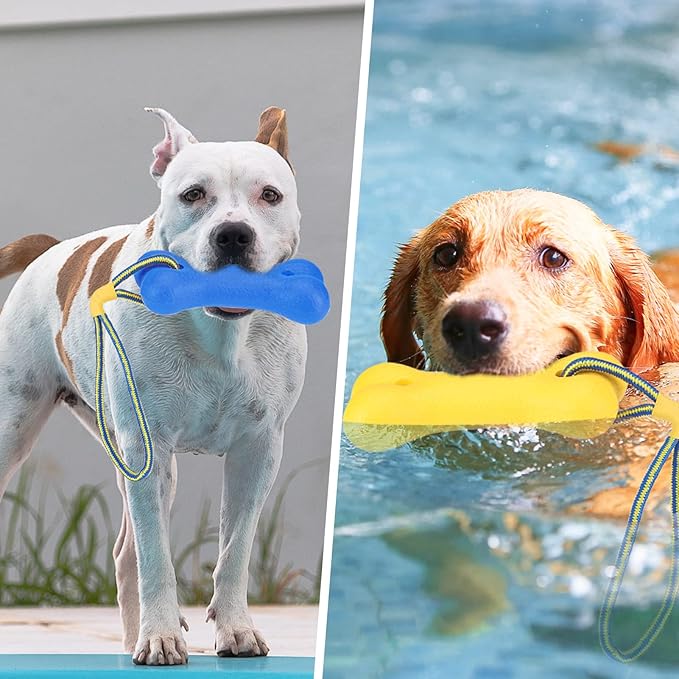 SCENEREAL Dog Water Toys for Medium & Large Dogs - Interactive Floating Pool Toys, 2 Pack Fetch Chew Toys, Retrieving Dummy for Outdoor Training, Fun Swim & Play