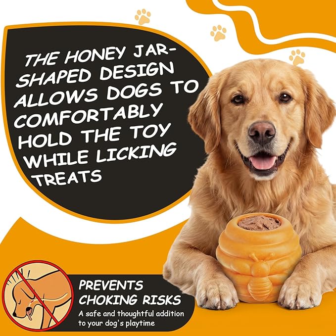 Gemscream 1 Pack Large Dog Toys for Aggressive Chewers, Dog Treat Dispensing Toy to Keep Them Busy, 2-in-1 Fillable Holder with 2 Cups and Food-Dispensing Lids for Large Medium (Yellow)